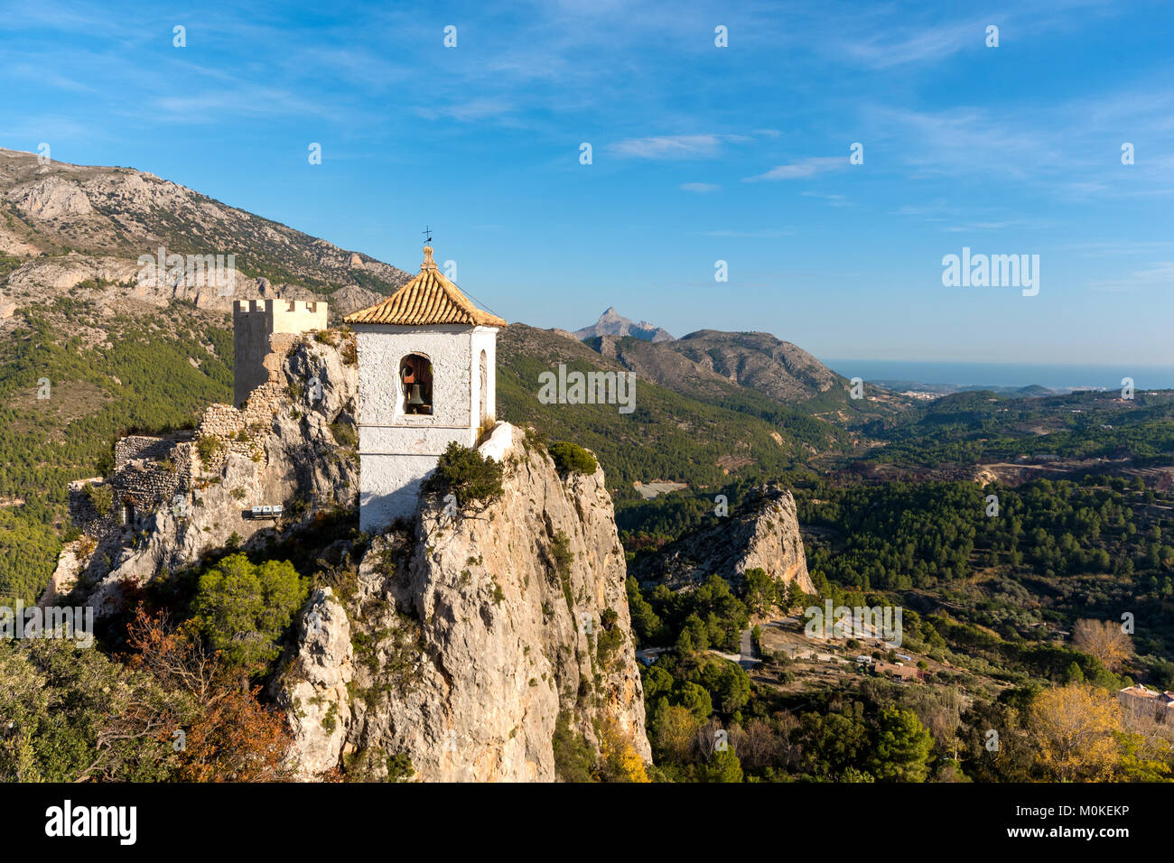 Famous Bell Tower at Guadalest castle. Alicante, Spain Stock Photo Alamy