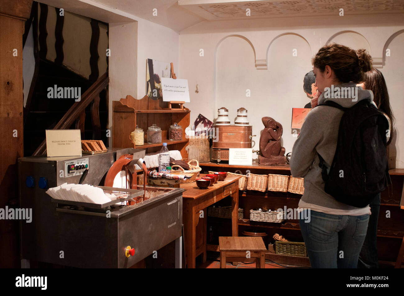 Inside brussels cocoa and chocolate museum in the historical centre