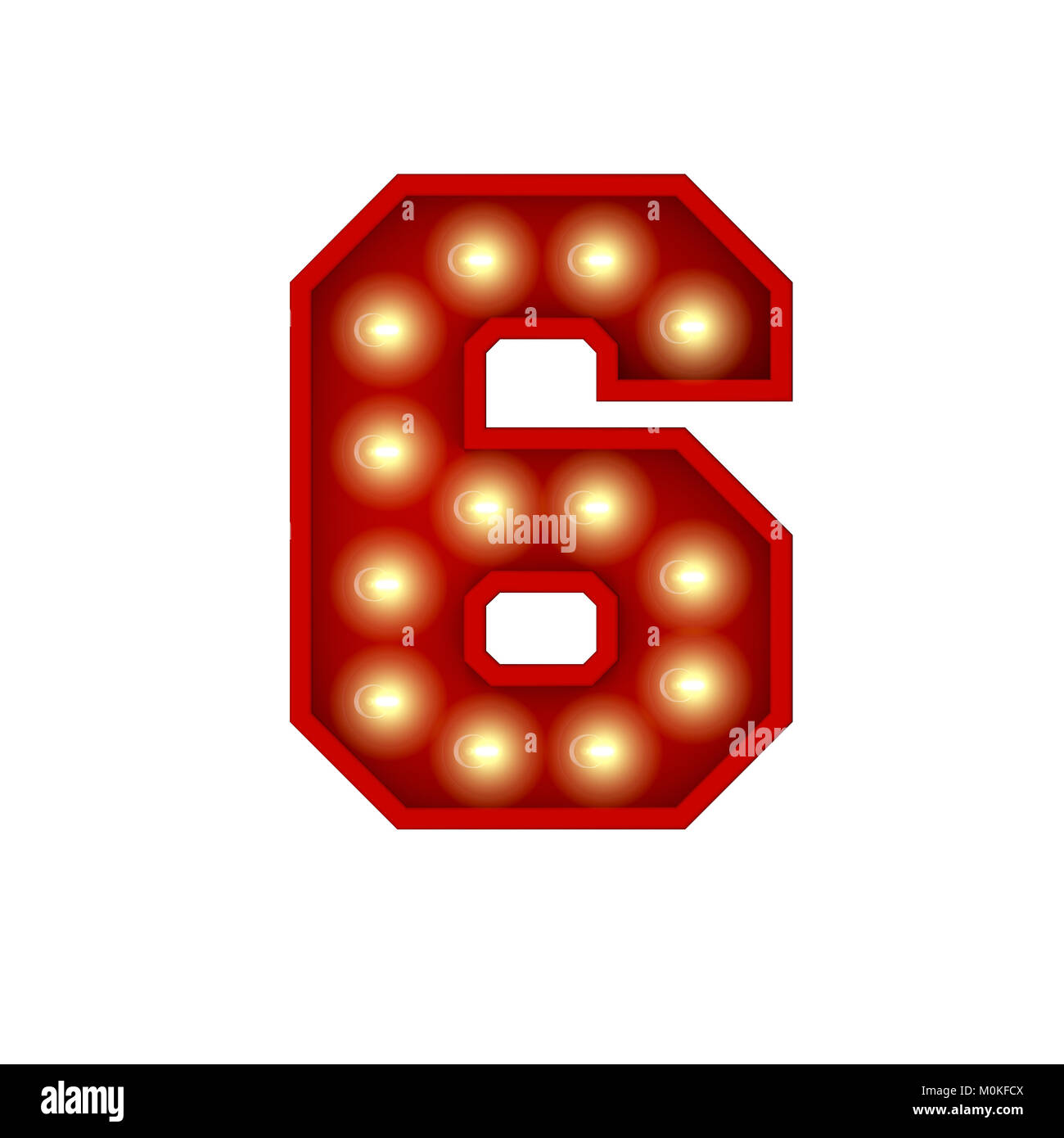 Vintage cinema theatre broadway lettering. Number 6. 3D Rendering Stock ...