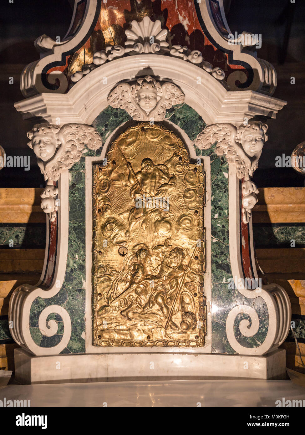 Detail of a tabernacle in a Catholic church in which are preserved the