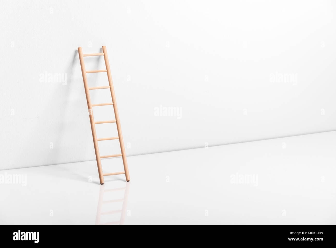 Two ladders are leaning against a wall in such a way that they