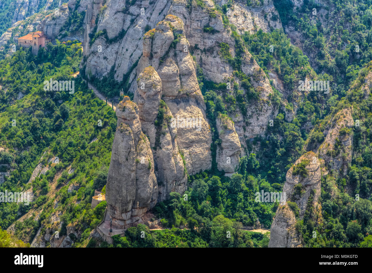 Specific landscape in Montserrat Mountain in Catalonia, Spain. Stock Photo