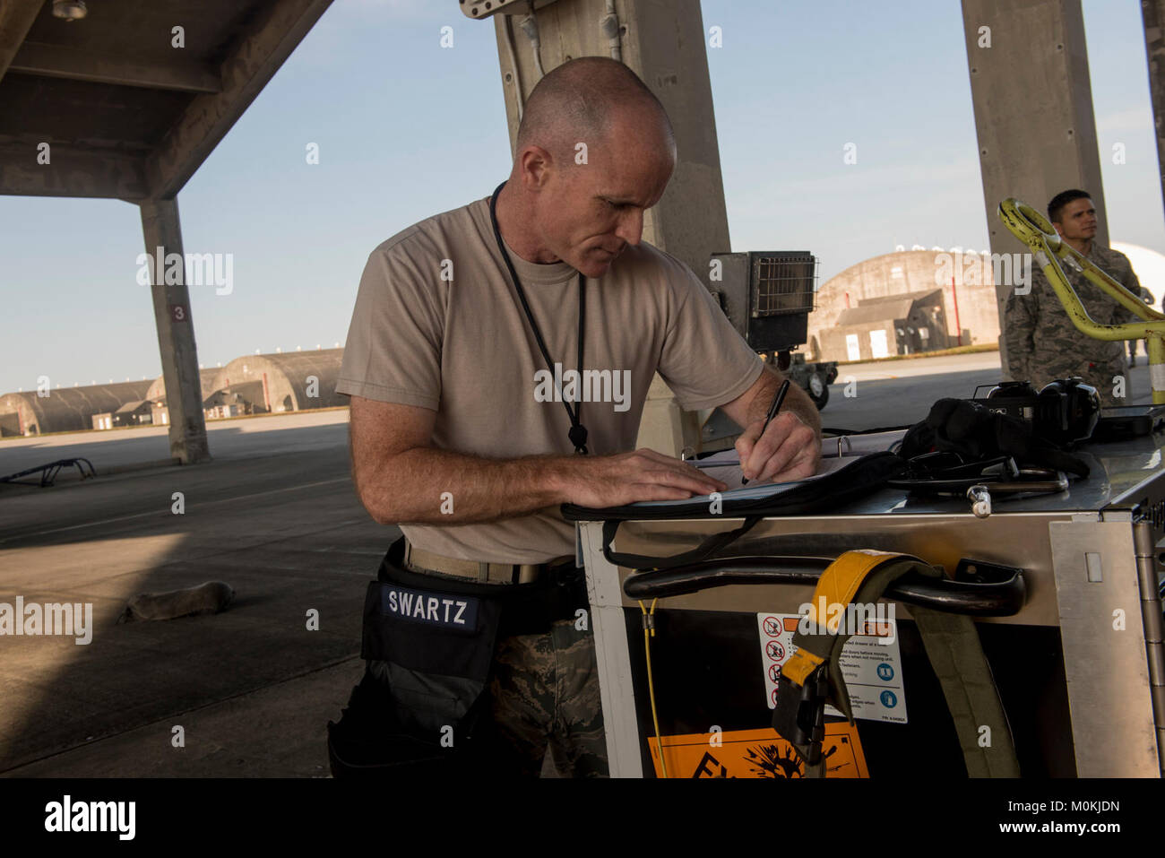 U.S. Air Force Chief Master Sgt. Daniel Taylor, 18th Maintenance Group ...