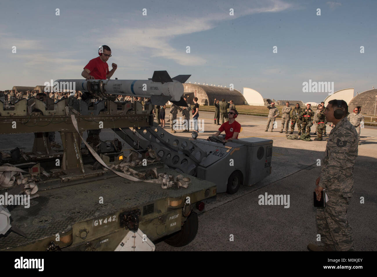 U.S. Air Force Airmen from the 67th Aircraft Maintenance Unit prepare ...
