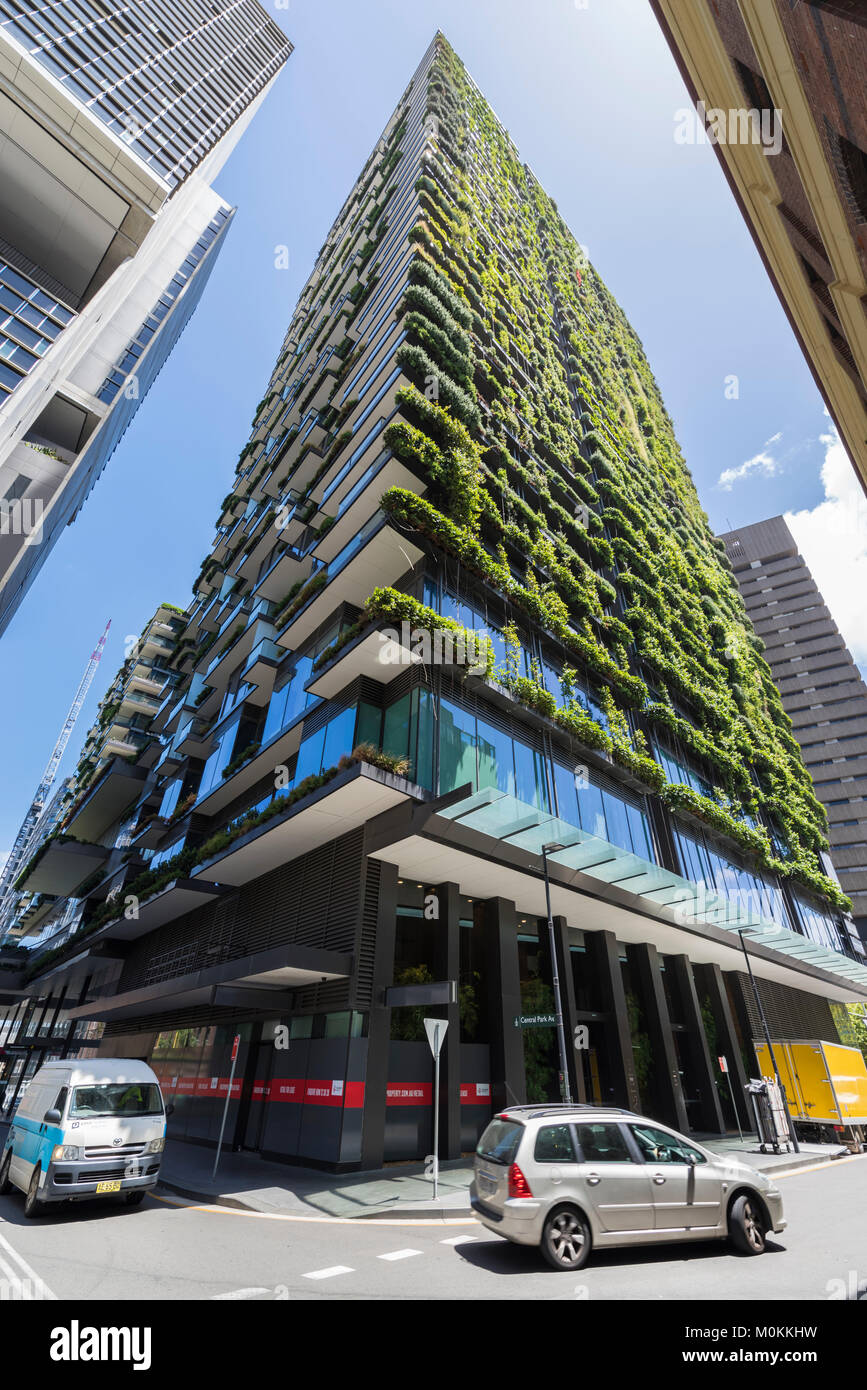 award-winning mixed-use building  One Central Park, Chippendale, Sydney, NSW, Australia Stock Photo