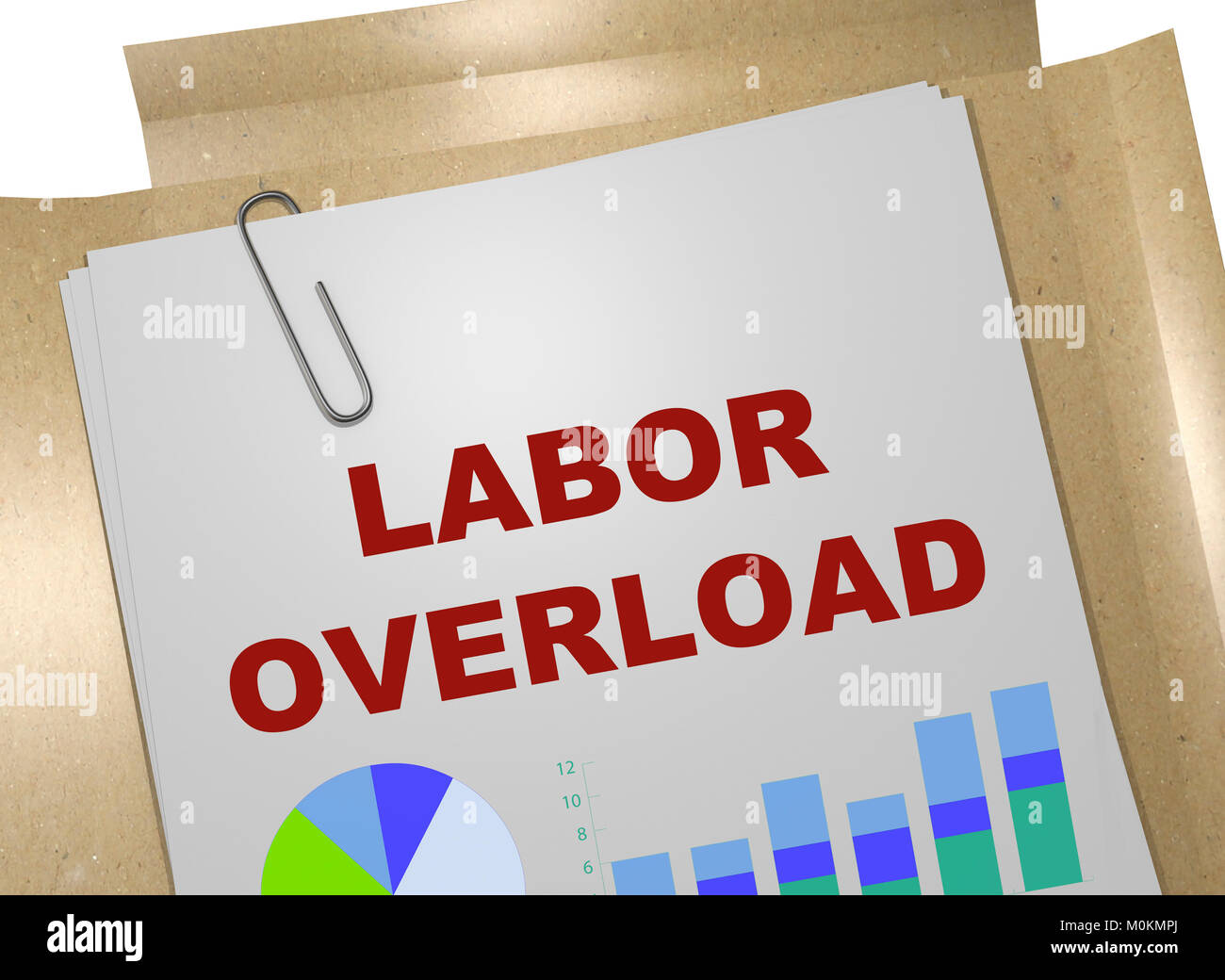 3D illustration of LABOR OVERLOAD title on business document Stock ...