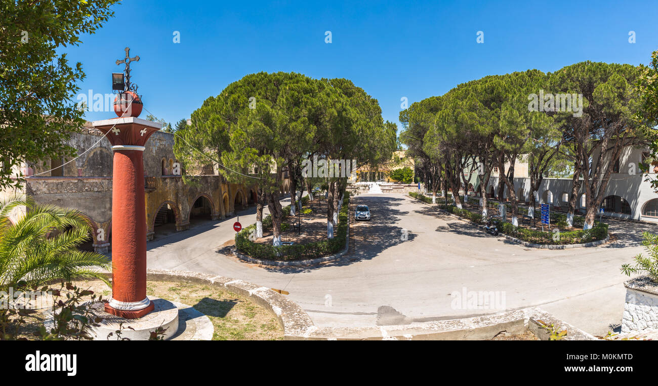 Dilapidated Hospital, Lost Place, Eleousa, Rhodes Stock Photo