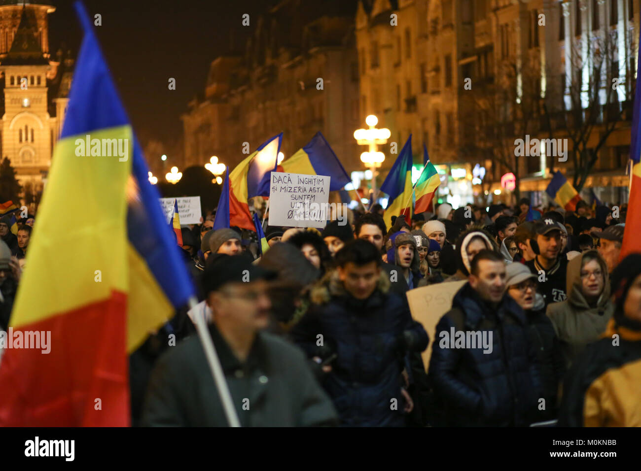 Protests against new laws of justice in Romania in January 2018 Stock Photo
