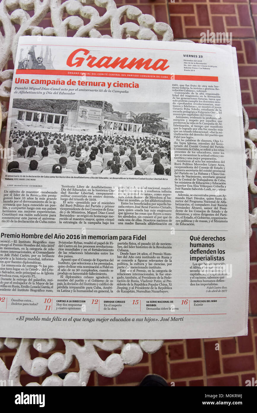 Cuba newspaper Granma August 15 2018 official Cuban communist publication