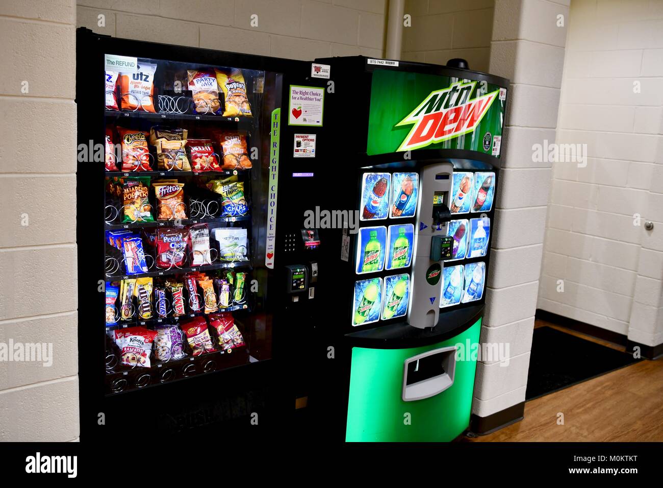 Vending machine for drinks and snacks Stock Photo