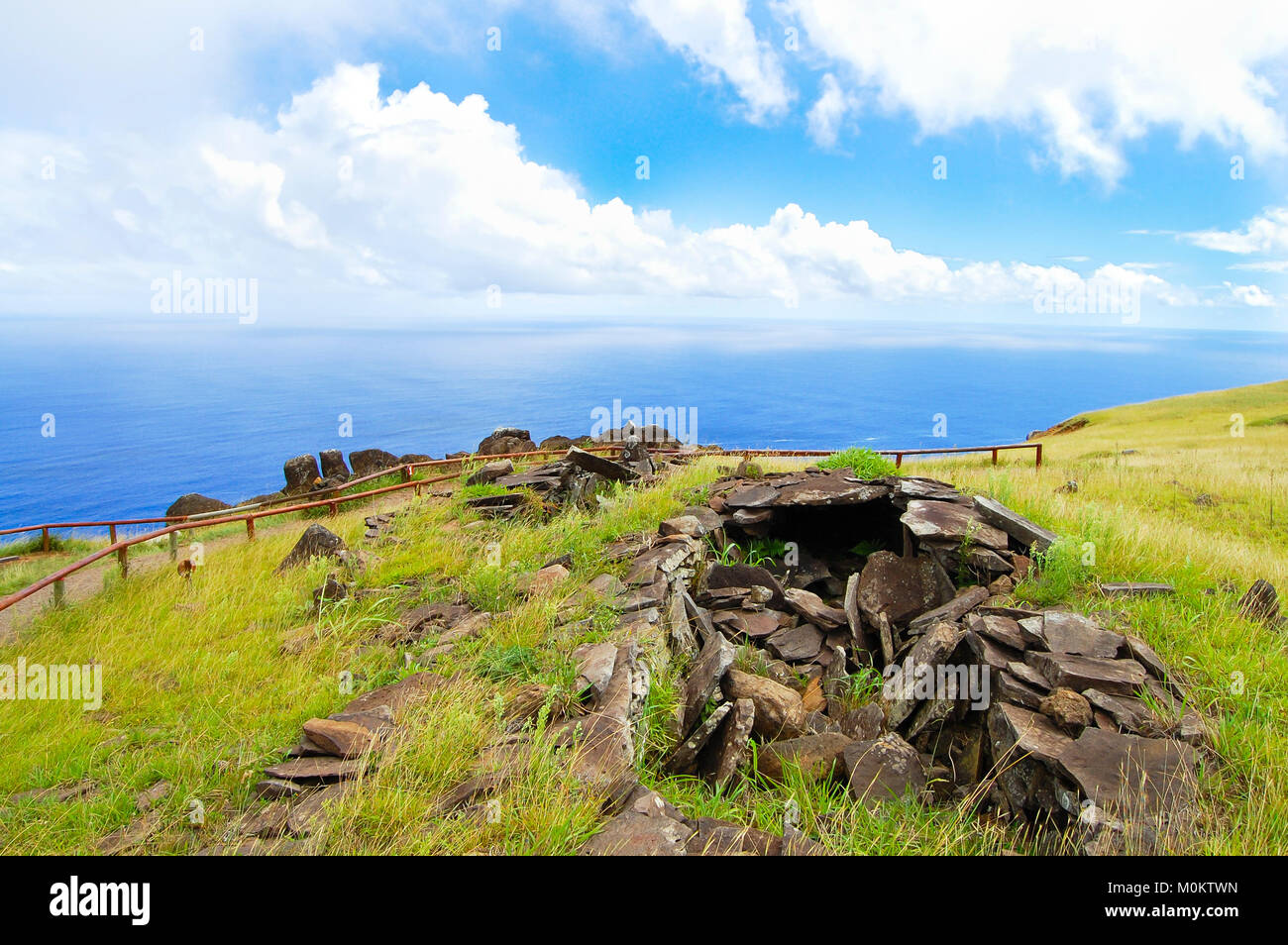 Orongo Stone Houses Easter Island Stock Photo Alamy