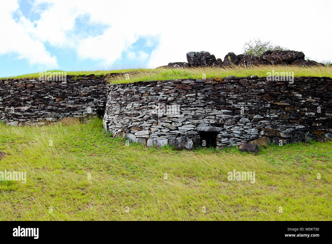 Orongo Stone Houses Easter Island Stock Photo Alamy