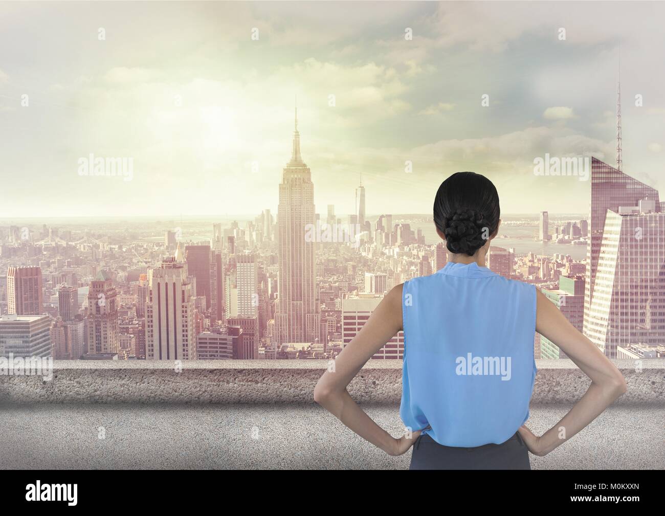 Female executive standing hands hi-res stock photography and images - Alamy