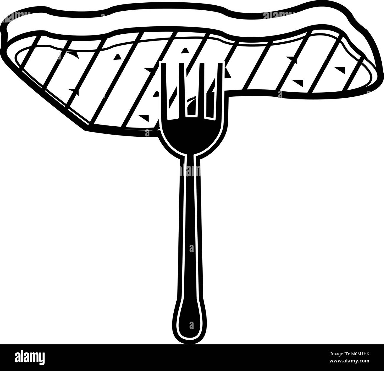 Meat on fork Stock Vector Image & Art Alamy
