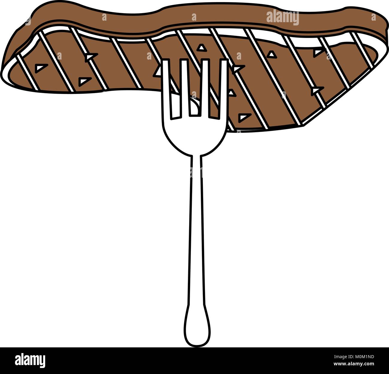 Meat on fork Stock Vector Image & Art Alamy