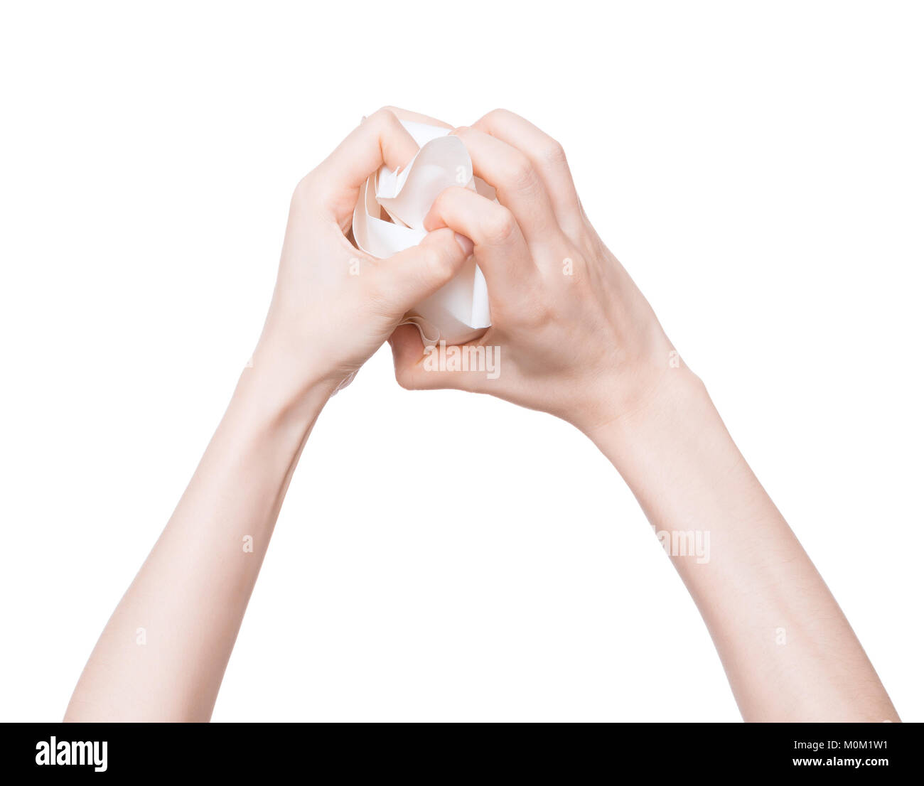 Beautiful female hand on a white background Stock Photo - Alamy