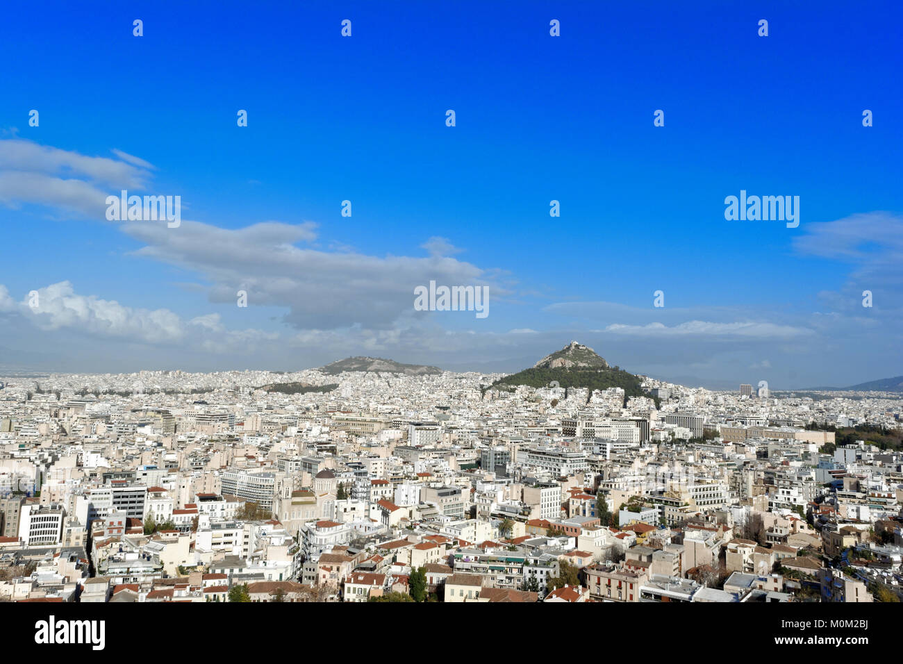 Breathtaking view of Athens including Mount Lycabettus Stock Photo