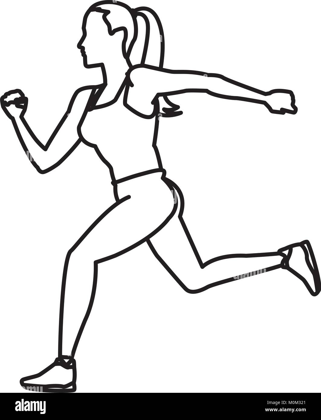 Fitness woman running Stock Vector Image & Art - Alamy
