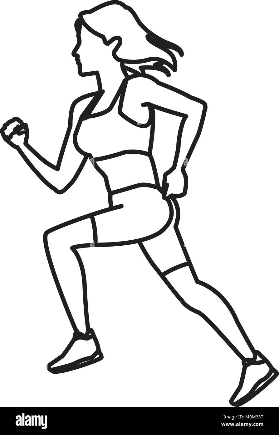Fitness woman running Stock Vector Image & Art - Alamy