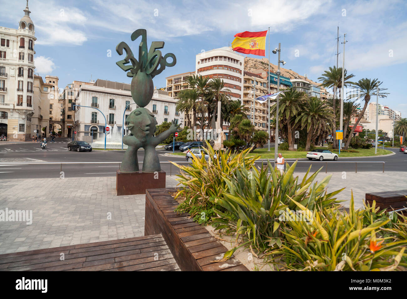 City view, square, Plaza Puerta del Mar,Alicante,Spain Stock Photo - Alamy