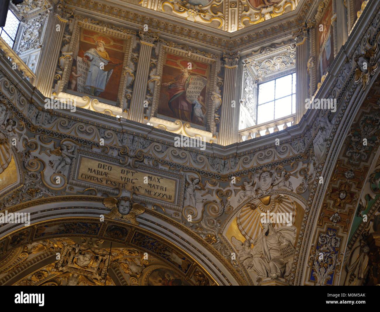 Interior of the Basilica di Santa Maria Maggiore, Piazza del Duomo, Bergamo Alta, Lombardy, Italy. Stock Photo