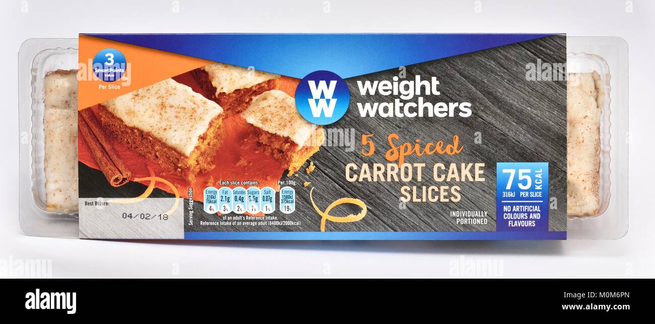 Weight watchers carrot cake slices Stock Photo