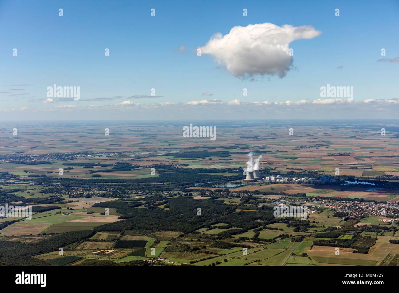 France,Loir et Cher,Saint Laurent Nouan,Saint Laurent des Eaux nuclear power station (aerial view) Stock Photo