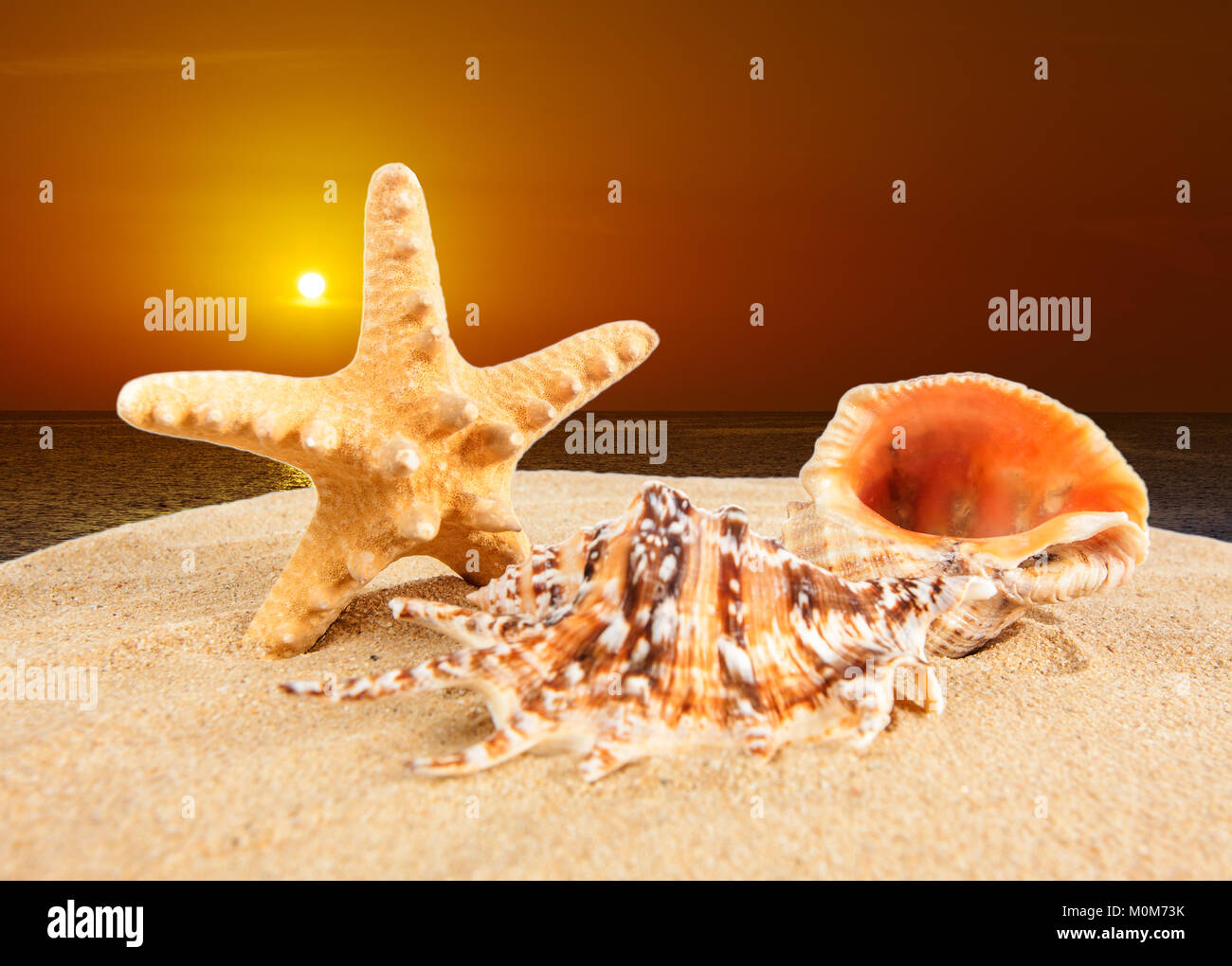 Beautiful sunset above the sea. sunset sky background Stock Photo - Alamy