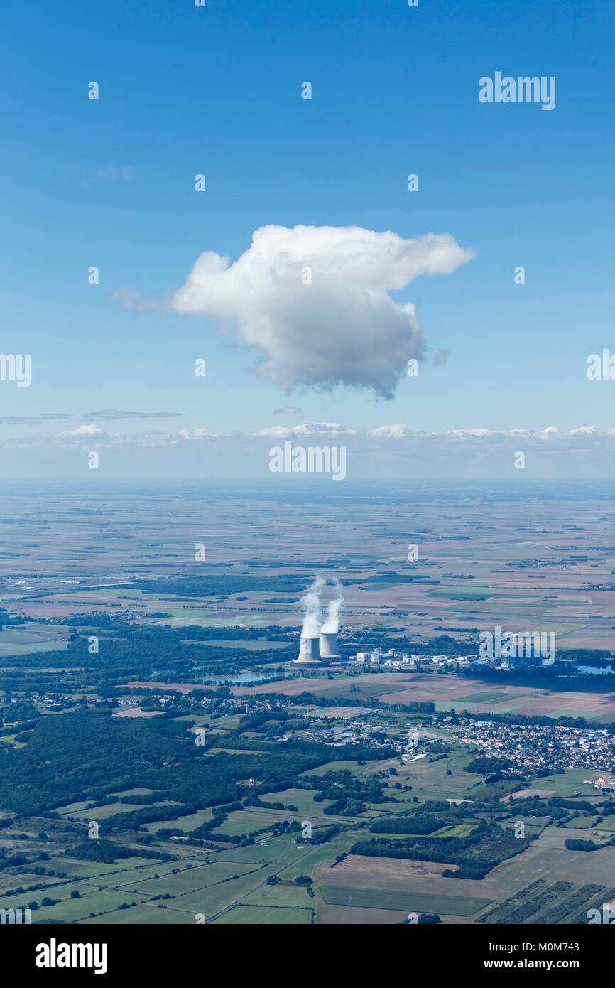 France,Loir et Cher,Saint Laurent Nouan,Saint Laurent des Eaux nuclear power station (aerial view) Stock Photo