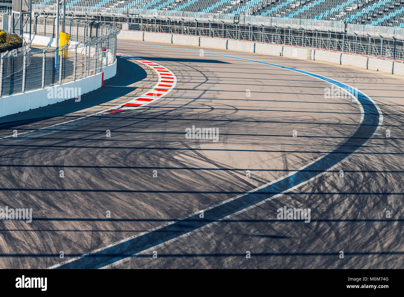 tire marks on road track. Motor racing track Stock Photo - Alamy