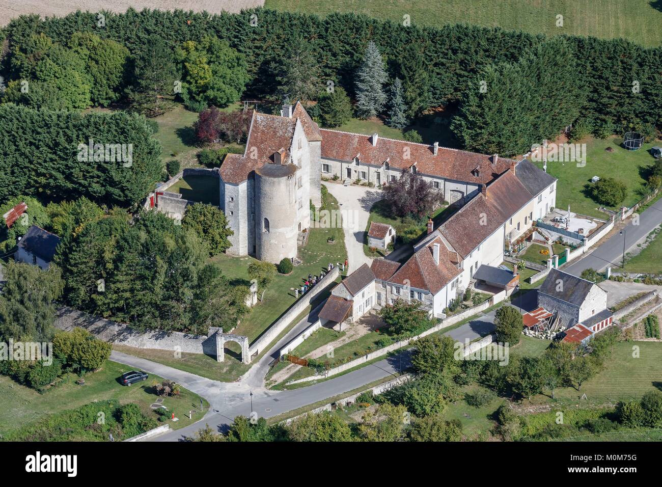 France,Indre et Loire,Betz le Chateau,the castle (aerial view) Stock Photo