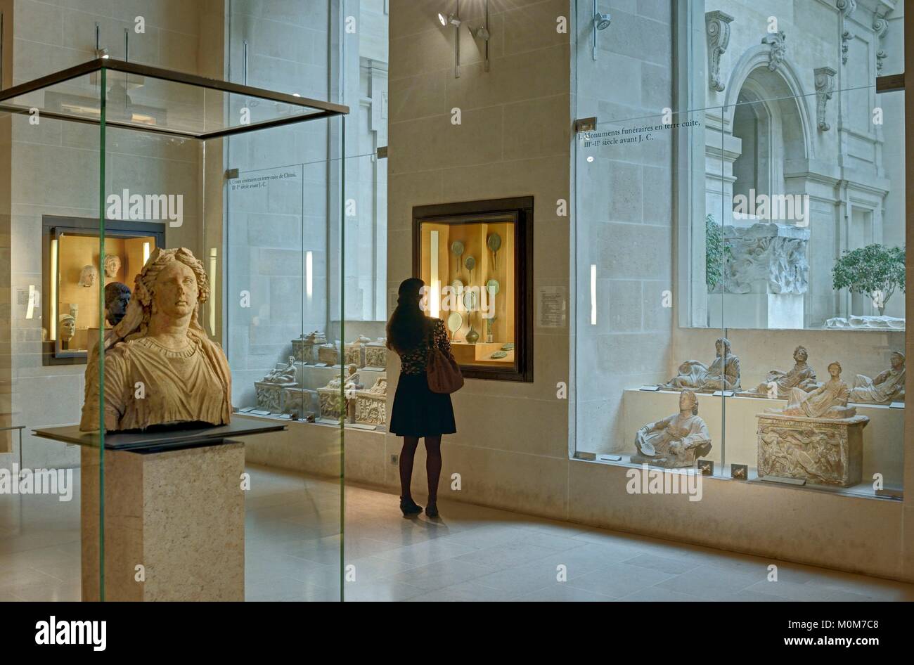 France,Paris,area listed as World Heritage by UNESCO,Louvre museum,etrusc antiquities department,bust of Ariane carved during the IIIth century B.C. Stock Photo
