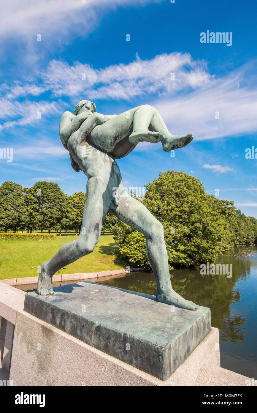 Norway,Oslo,statue in Frognerpark,which gathers 214 statues of the