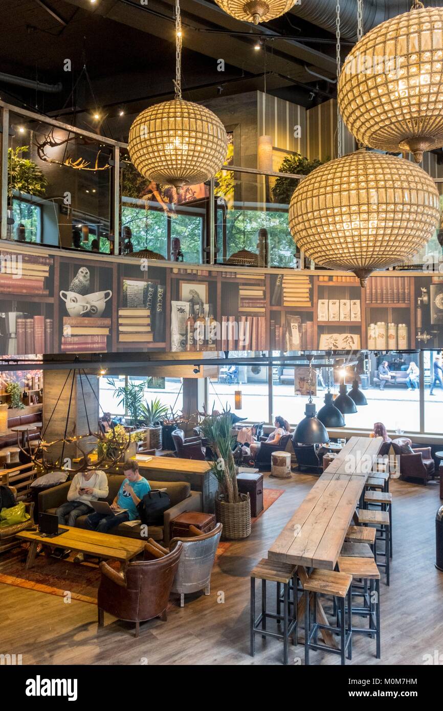 Norway,Oslo,downtown,Espresso coffee house Stock Photo Alamy