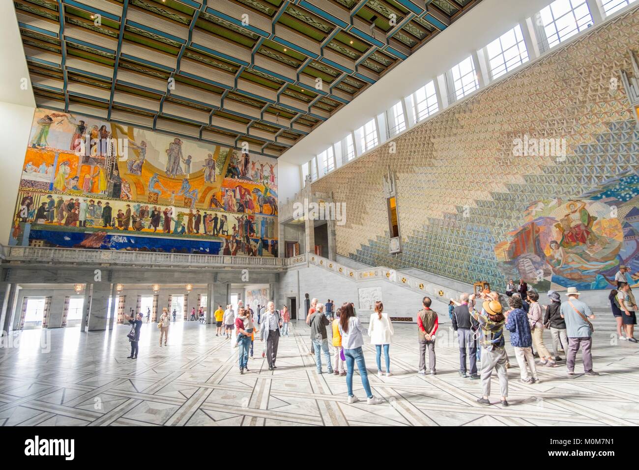 Norway,Oslo,City Hall (Radhuset),inner hall Stock Photo - Alamy