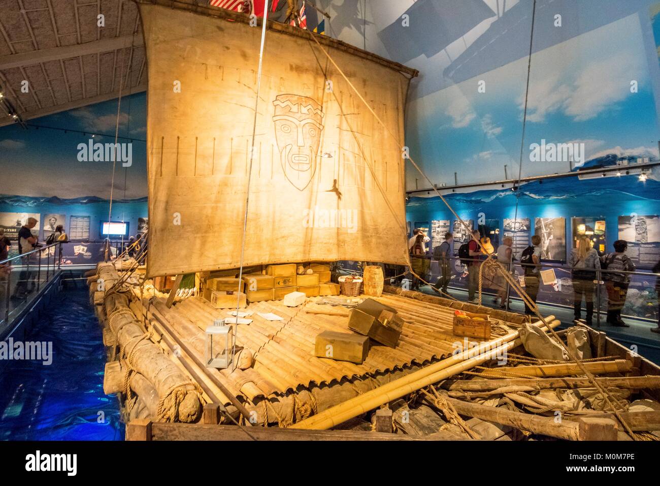 Norway,Oslo,Bygdoy peninsula,Kon-Tiki museum,Thor Heyerdahl's RA-II raft Stock Photo