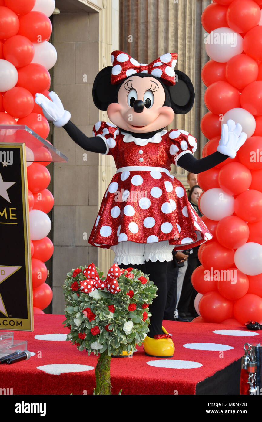 Los Angeles, USA. 22nd Jan, 2018. Minnie Mouse at the Hollywood Walk of Fame Star Ceremony honoring Disney character Minnie Mouse Picture Credit: Sarah Stewart/Alamy Live News Stock Photo