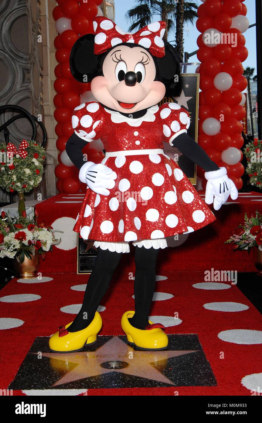 Los Angeles, CA, USA. 22nd Jan, 2018. Minnie Mouse at the induction ceremony for Star on the Hollywood Walk of Fame for Minnie Mouse, Hollywood Boulevard, Los Angeles, CA January 22, 2018. Credit: Michael Germana/Everett Collection/Alamy Live News Stock Photo