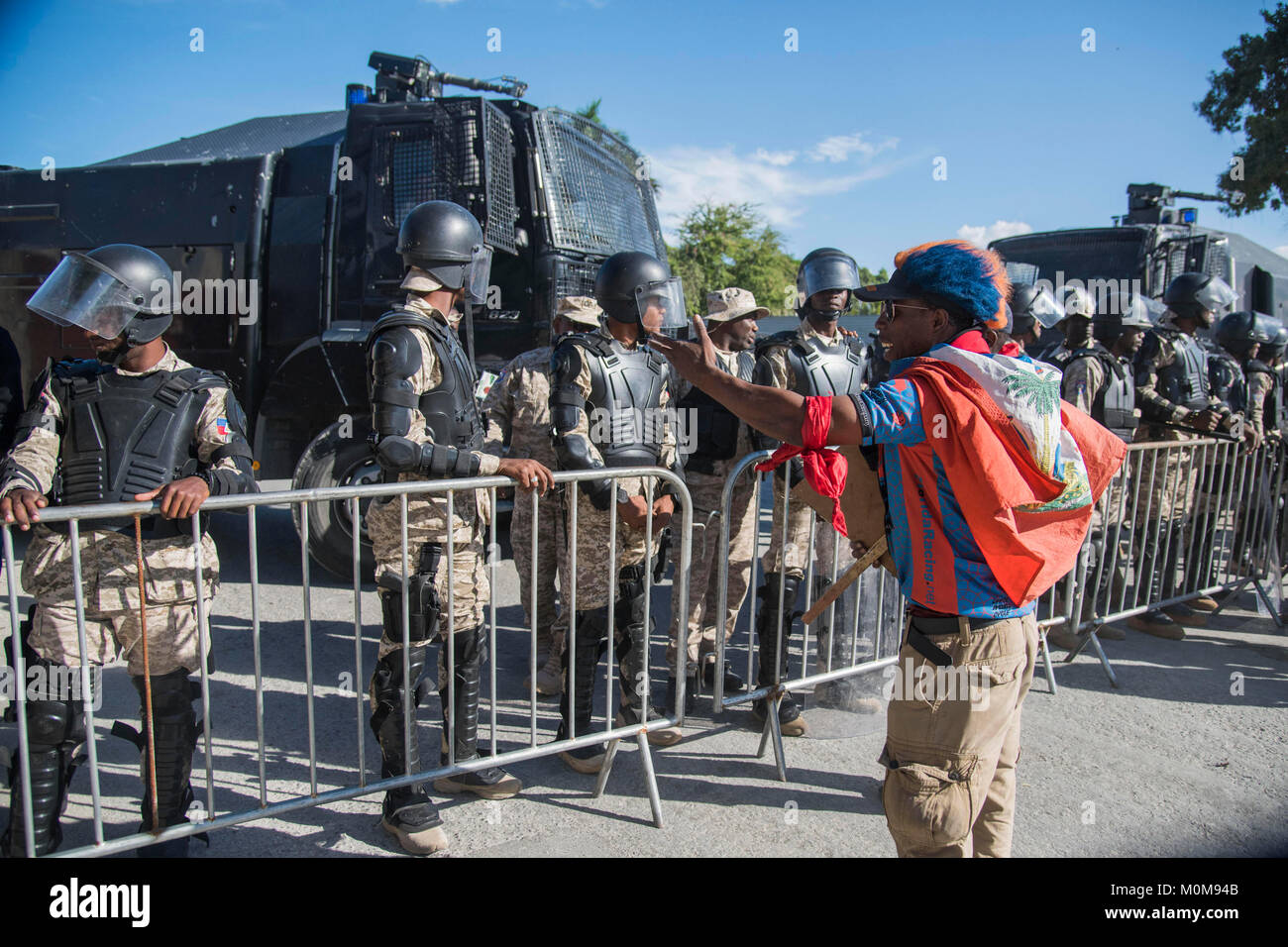 Port Au Prince Haiti 22nd Jan 2018 Haitians Protest During A Stock Photo Alamy