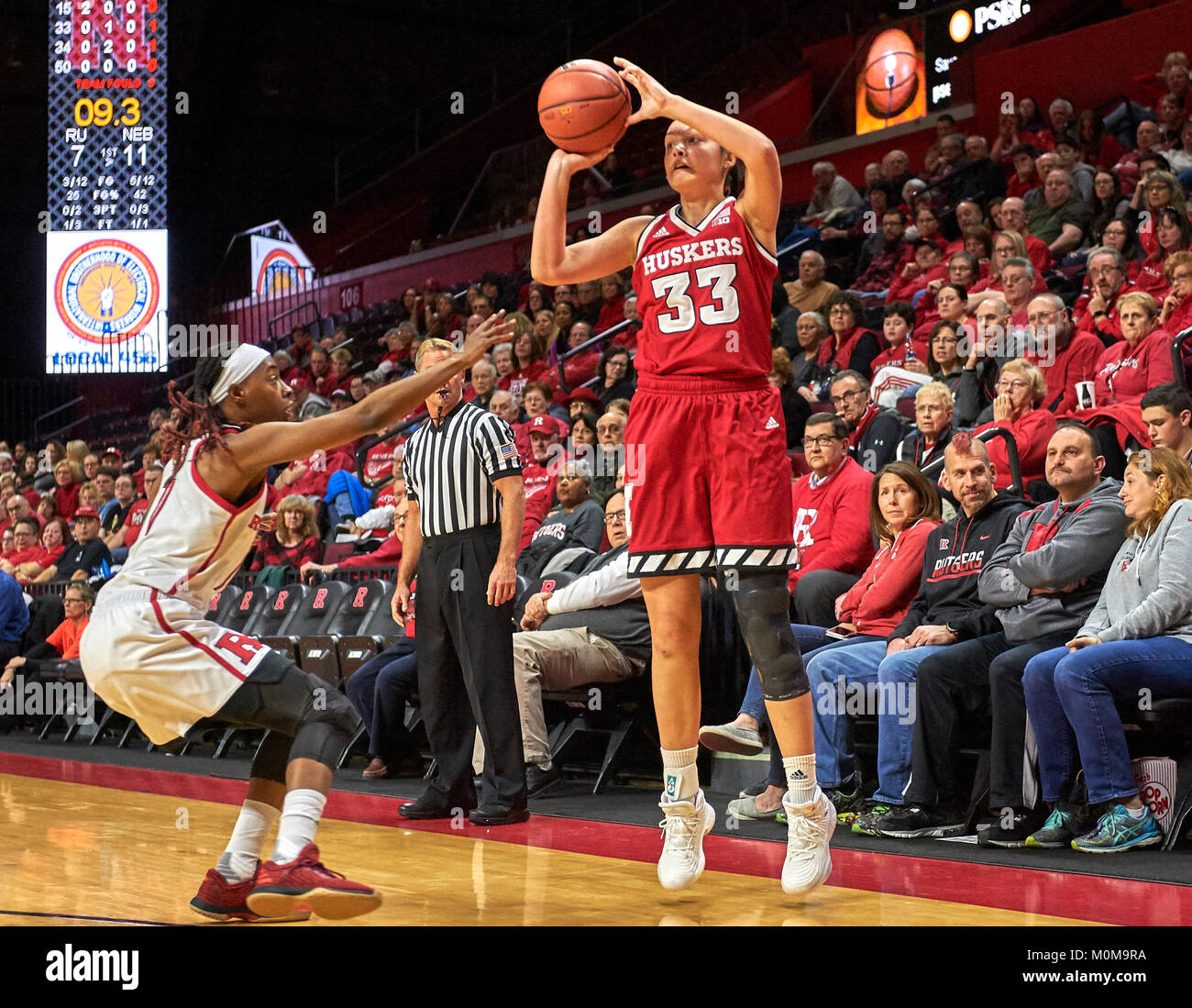 Piscataway, New Jersey, USA. 22nd Jan, 2018. Nebraska Cornhuskers guard
