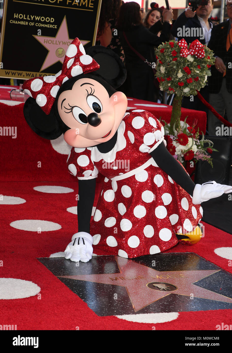 Hollywood, Ca. 22nd Jan, 2018. Minnie Mouse, At Minnie Mouse Hollywood Walk of Fame Star Ceremony At On Hollywood Blvd in Hollywood, California on January 22, 2018. Credit: Faye Sadou/Media Punch/Alamy Live News Stock Photo