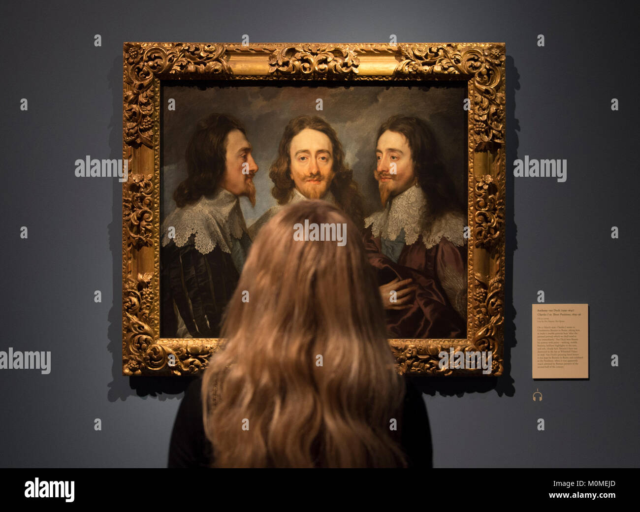 RA, London, UK. 23rd Jan, 2018. Charles 1: King and Collector reunites the greatest masterpieces of a collection sold off and scattered across Europe after the execution of Charles 1 in 1649. The exhibition runs from 27 January - 15 April 2018. Credit: Malcolm Park/Alamy Live News. Stock Photo