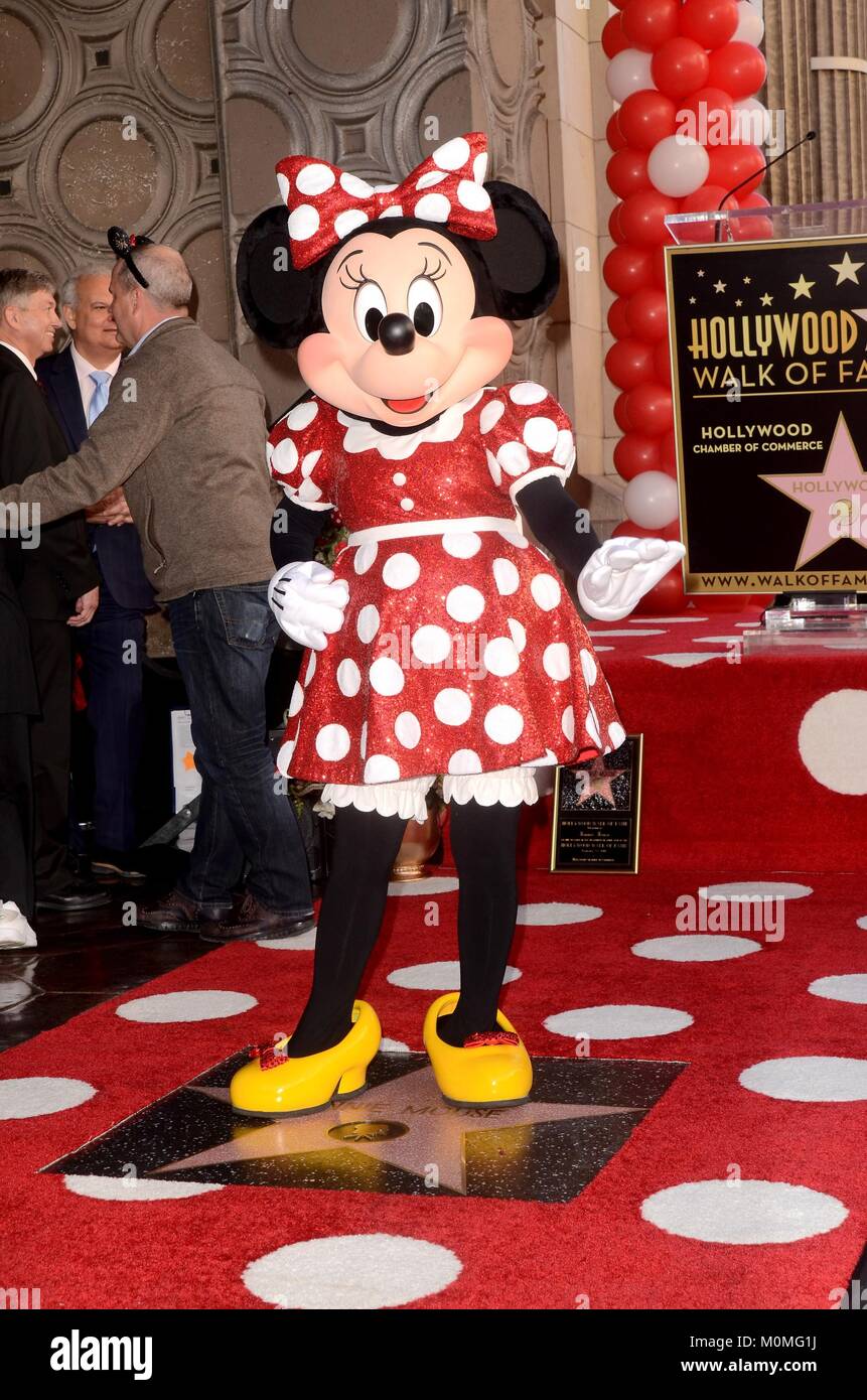 Los Angeles, CA, USA. 22nd Jan, 2018. Minnie Mouse at the induction ceremony for Star on the Hollywood Walk of Fame for Minnie Mouse, Hollywood Boulevard, Los Angeles, CA January 22, 2018. Credit: Priscilla Grant/Everett Collection/Alamy Live News Stock Photo