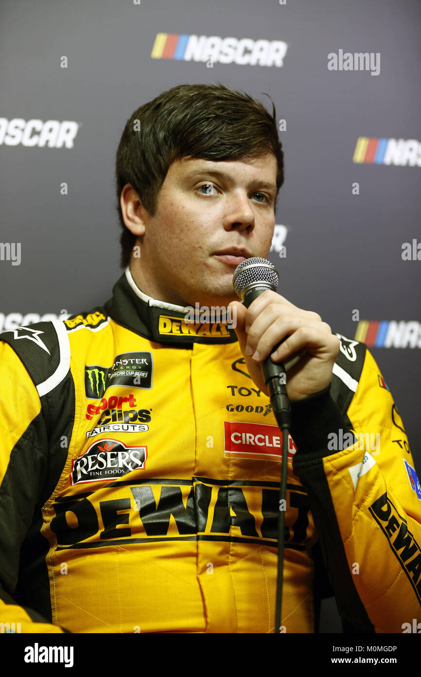 January 23, 2018 - Charlotte, North Carolina, United States of America - January 23, 2018 - Charlotte, North Carolina, USA: Erik Jones (20) meets with the media before the NASCAR Media Tour at Charlotte Convention Center in Charlotte, North Carolina. (Credit Image: © Chris Owens Asp Inc/ASP via ZUMA Wire) Stock Photo