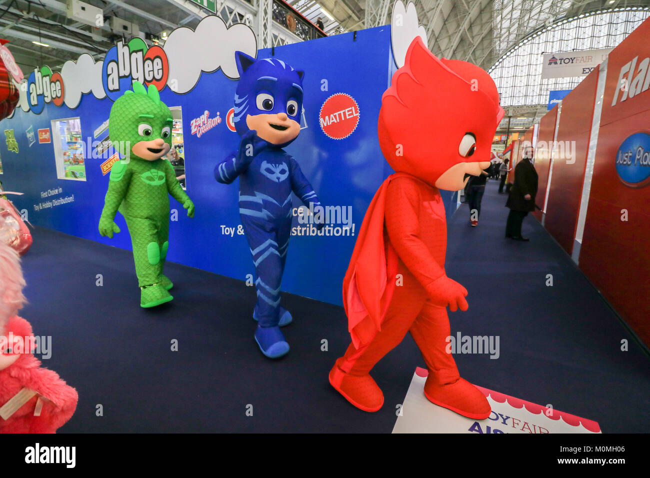 London, UK. 23rd Jan, 2018. The 65th annual toy fair organized by the British Toy and Hobby Associaiton opens at London Olympia showcasing more than 260 brands and products from UK and International toy manufacturers Credit: amer ghazzal/Alamy Live News Stock Photo