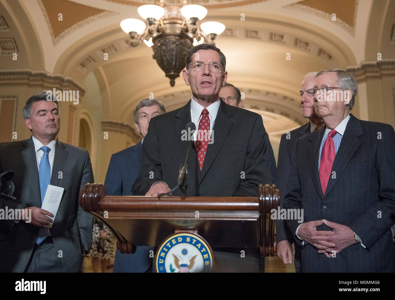 United States Senator John Barrasso (Republican of Wyoming) makes