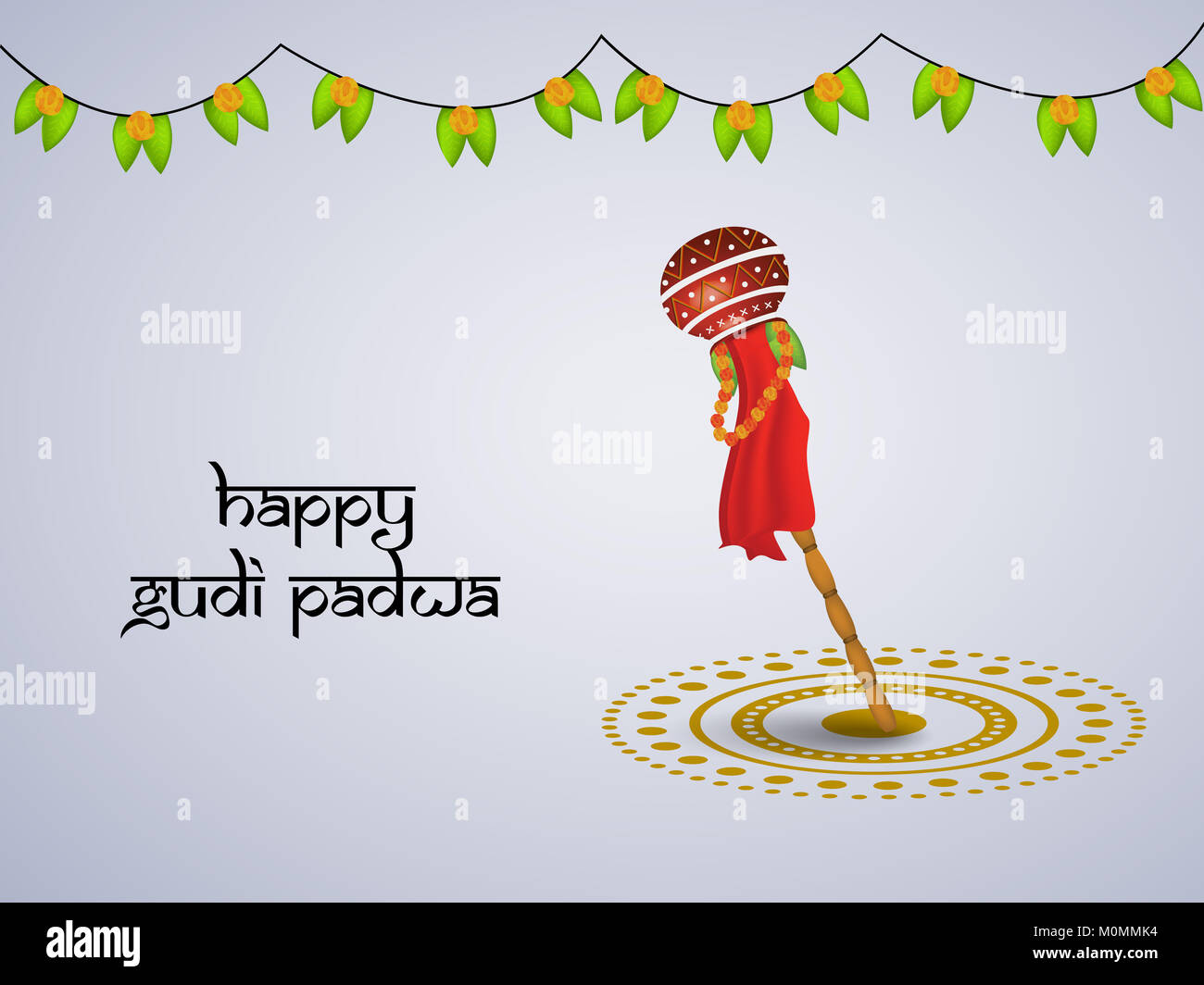 illustration of Hindu festival Gudi Padwa background Stock Photo ...