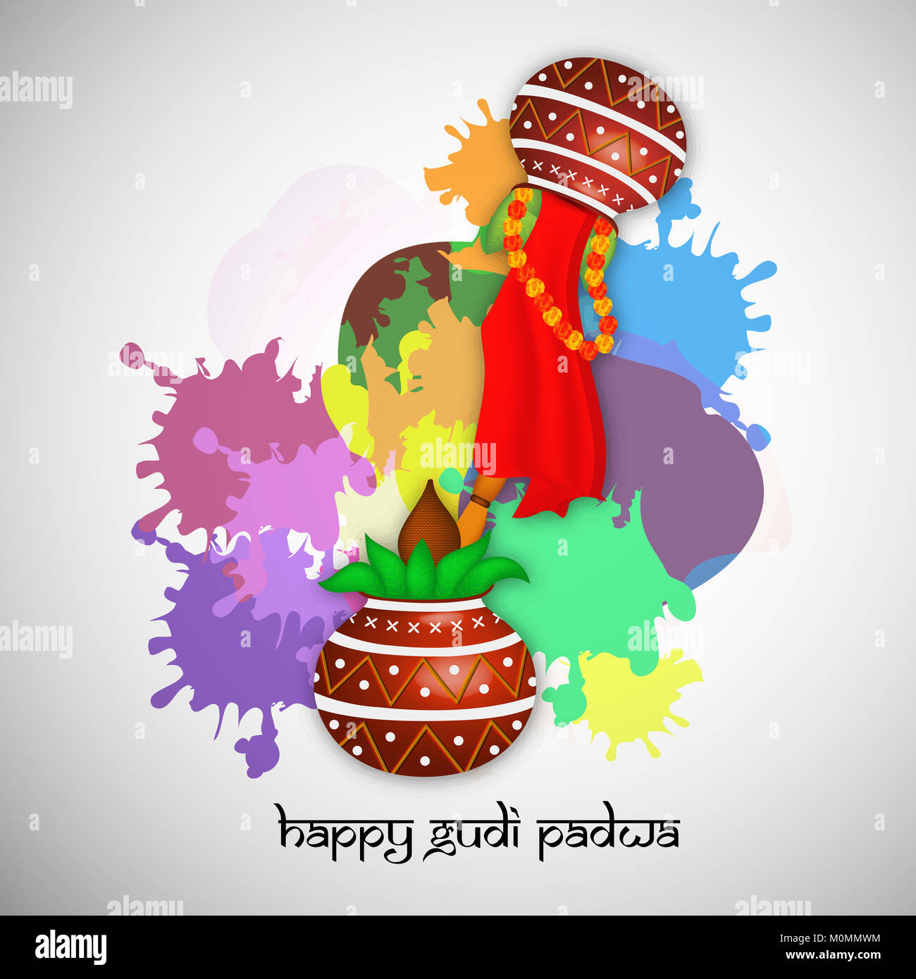 illustration of Hindu festival Gudi Padwa background Stock Photo - Alamy