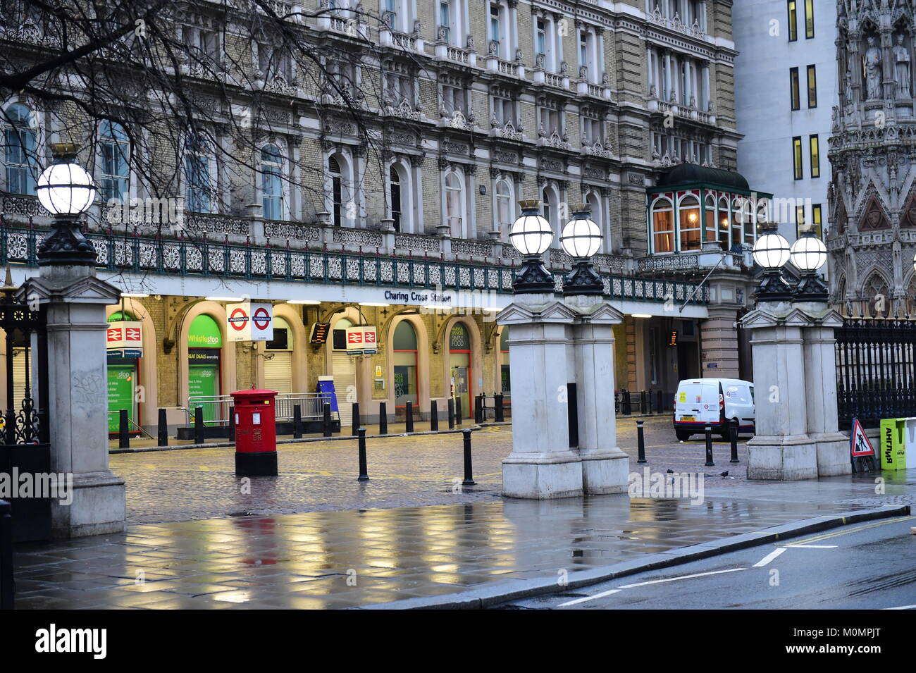 Charing Cross railway station in central London remains closed after