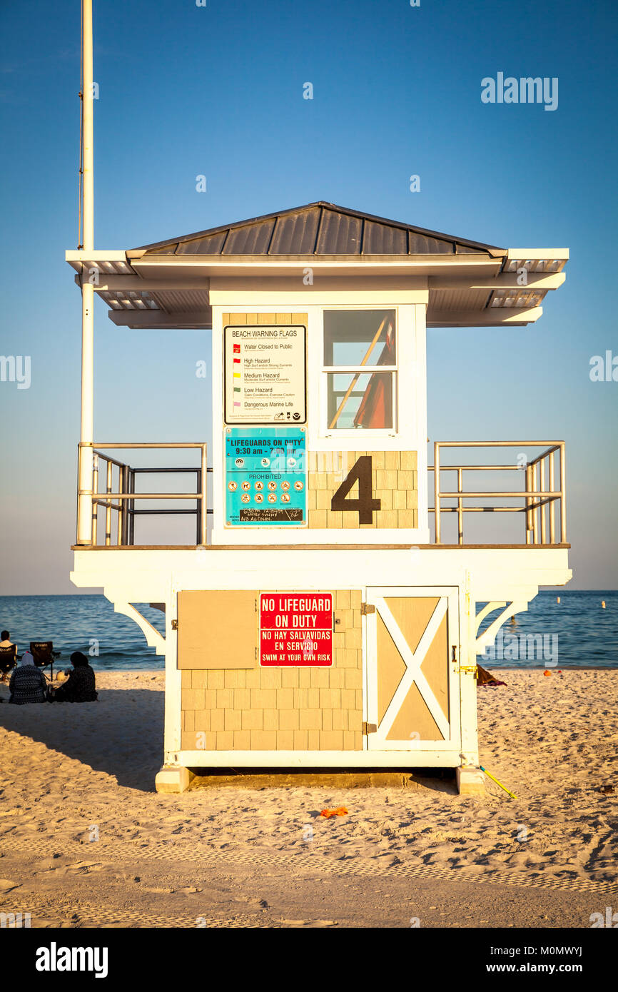 Life guard stand at Clearwater Beach. Stock Photo